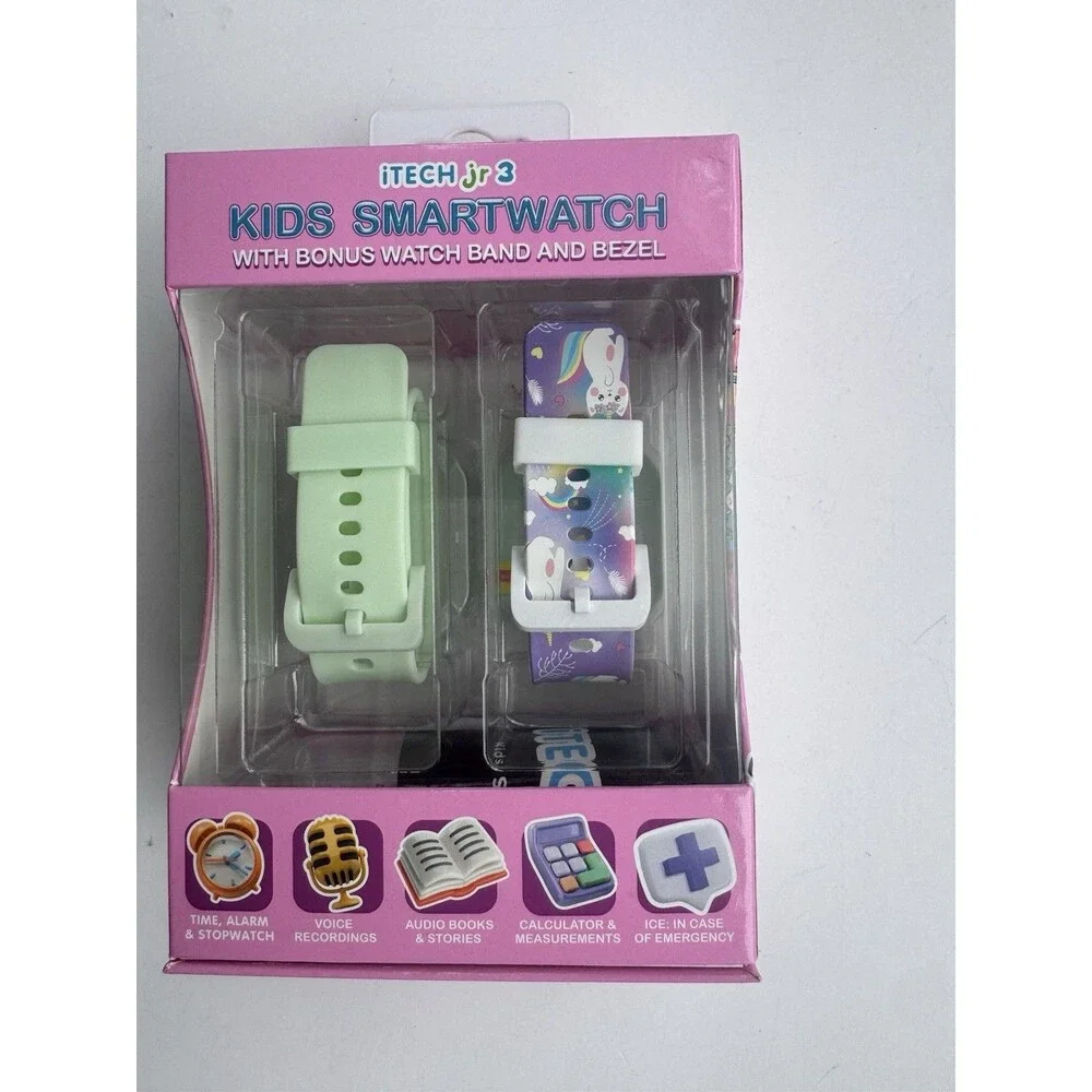 iTech Jr 3 Kids Smartwatch Touch Screen Bonus Band Unicorn Pink New